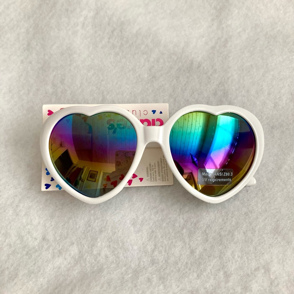 Claire’s rainbow heart sunglasses